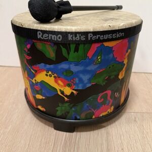 Remo Kids Percussion Gathering Drum large 10"x 7 1/2" instrument Colorful Gift